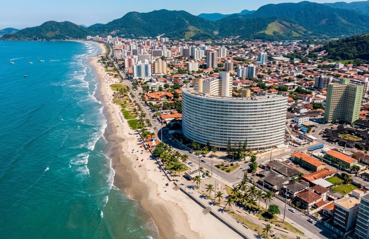 Litoral de Peruíbe com Mata Atlântica
